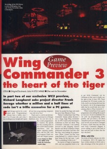 Wing Commander 3 Preview Part 2 - PC Format Page 1