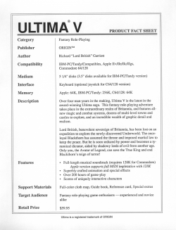 Ultima 5 Product Fact Sheet Mockup #1